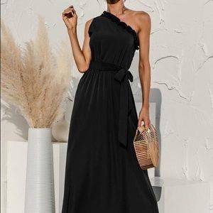 Ruffle Trim Maxi Dress